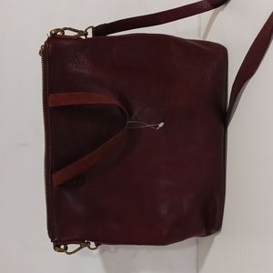 Madewell The Zip Top Transport crossbody bag burgandy